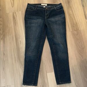 Embellished Straight Leg Classic Women's Blue Jeans 10 Ankle Zipper Glam